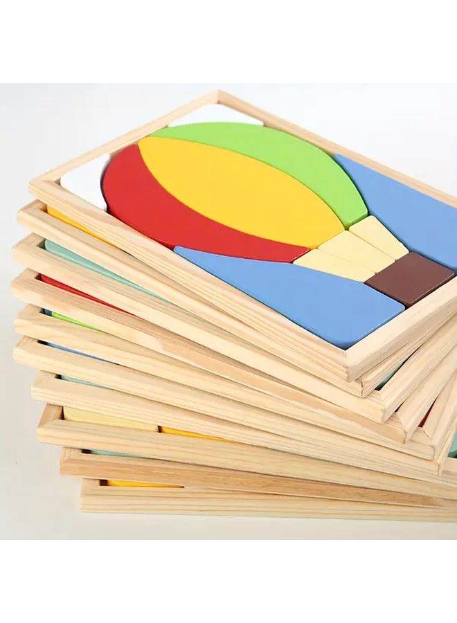 Creative Jigsaw Puzzle Hot Air Balloon Kids Wooden Building Blocks Educational 3D Construction Toy - Image 5